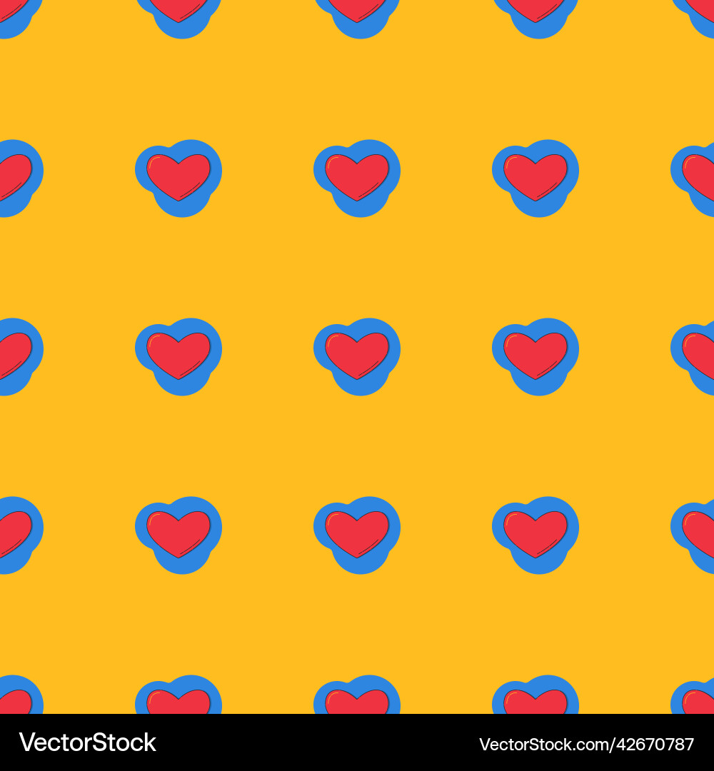 Line art seamless pattern in the form of a red Vector Image