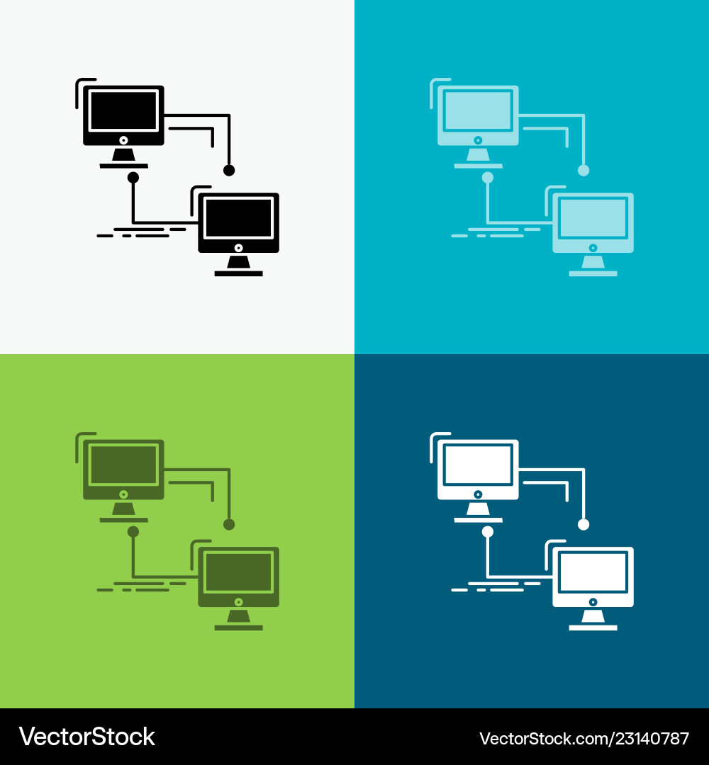 Local lan connection sync computer icon over Local lan connection sync computer icon over vector image