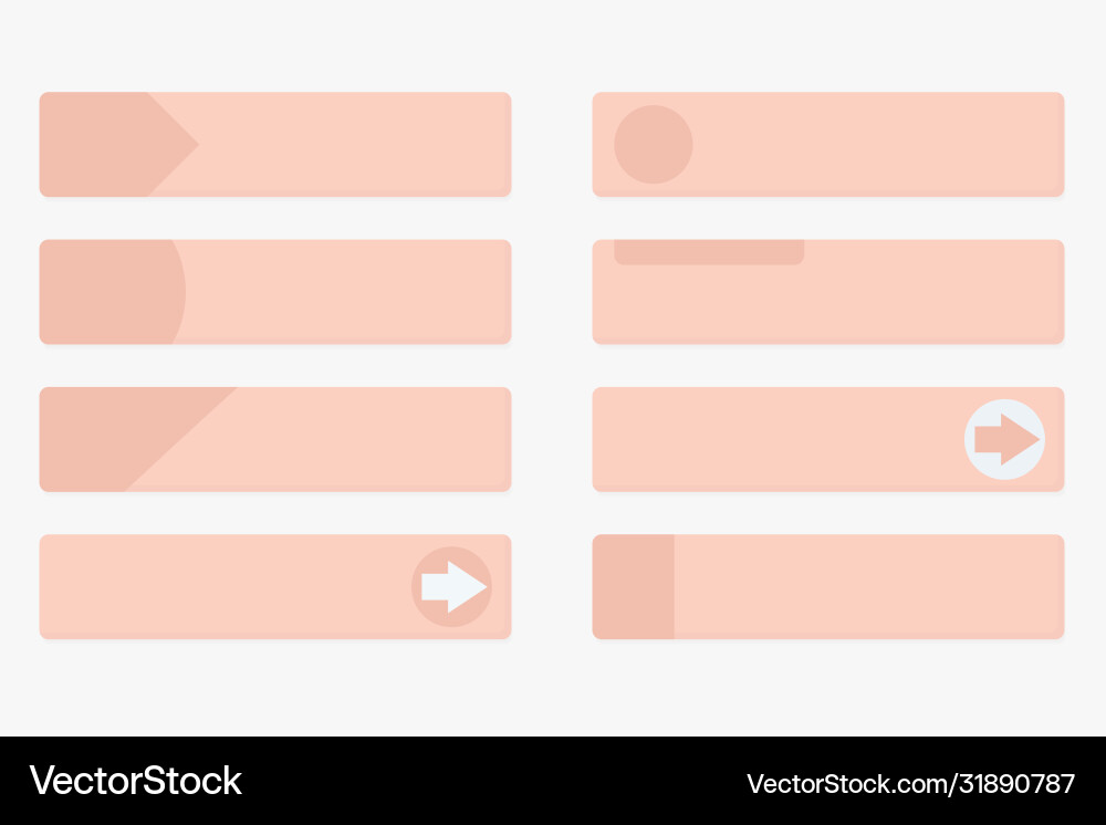 Pale red web buttons with tags flat design vector image