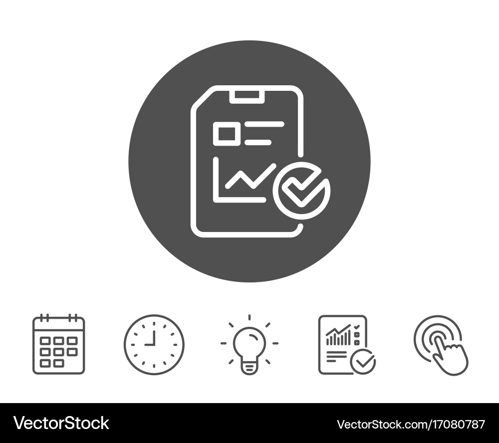 Report document line icon checklist Vector Image