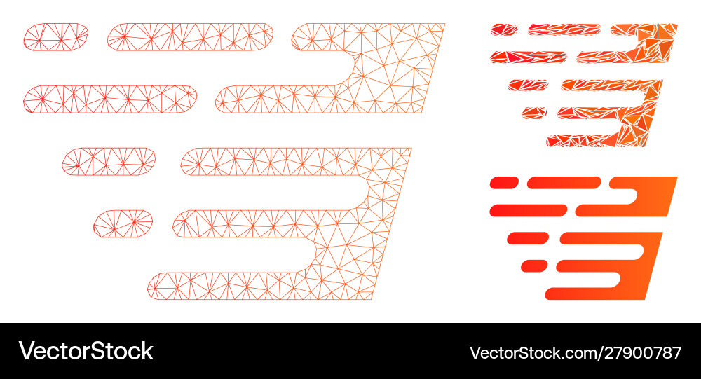 Rush effect mesh carcass model and triangle Rush effect mesh carcass model and triangle vector image