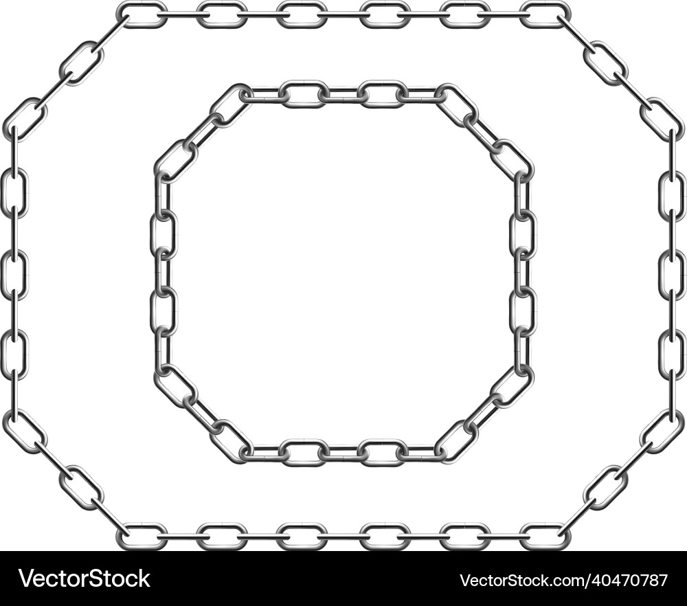 Silver chain frame composition Vector Image