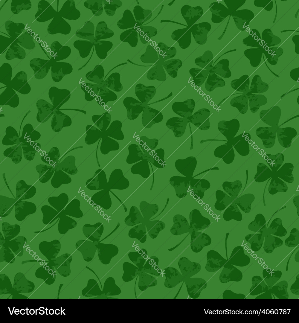 St patricks day seamless pattern with clover Vector Image