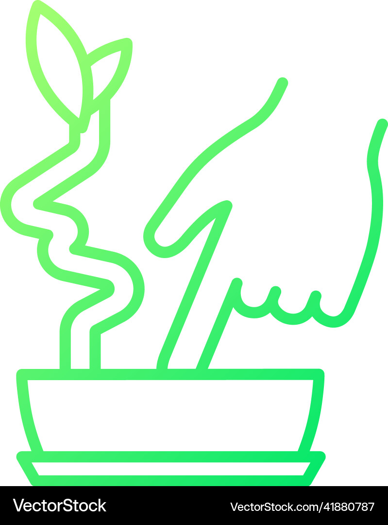 Touch to check moistured soil gradient linear icon Vector Image