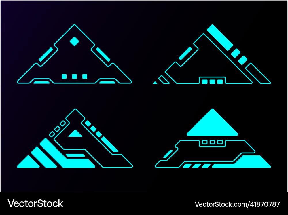 Triangle frame hud abstract geometric shape Triangle frame hud abstract geometric shape vector image