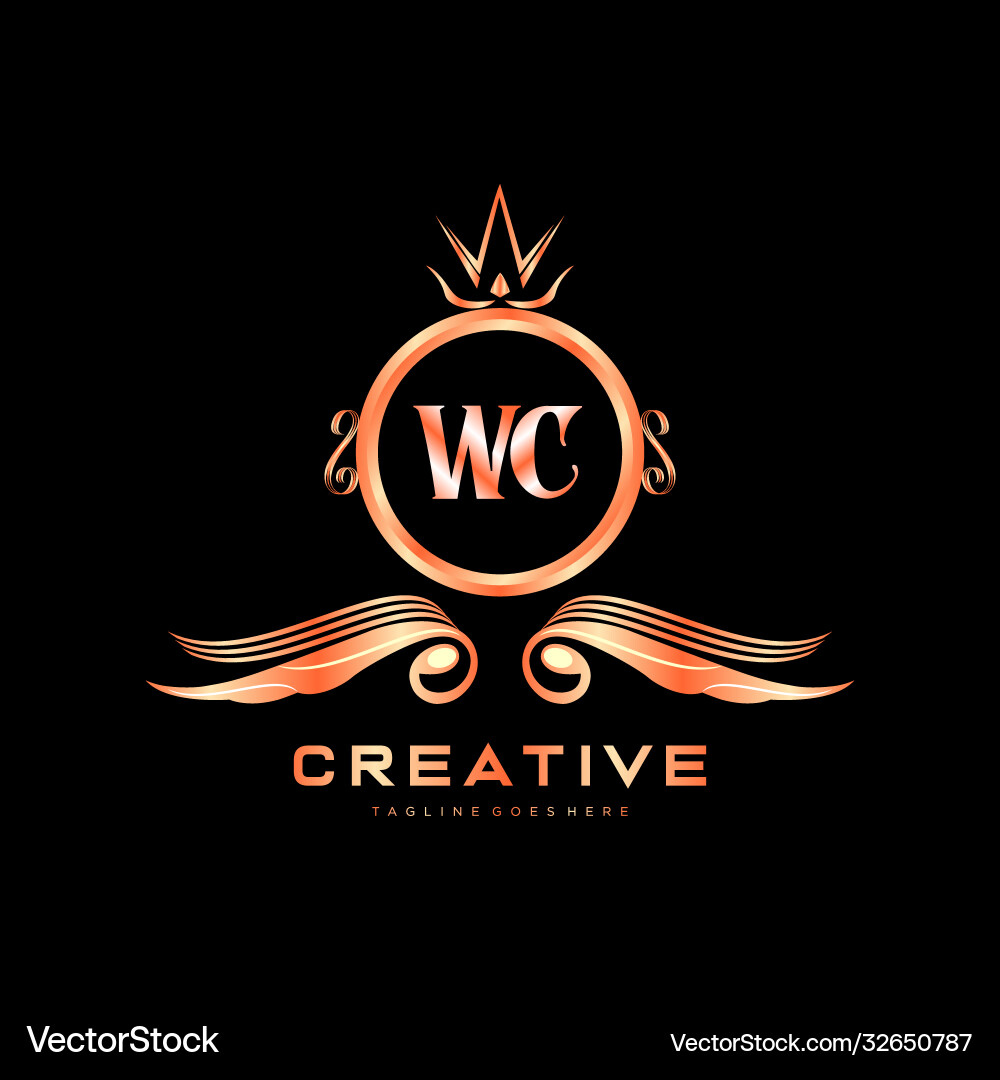 Wc initial logo with colorful circle template Wc initial logo with colorful circle template Vector Image
