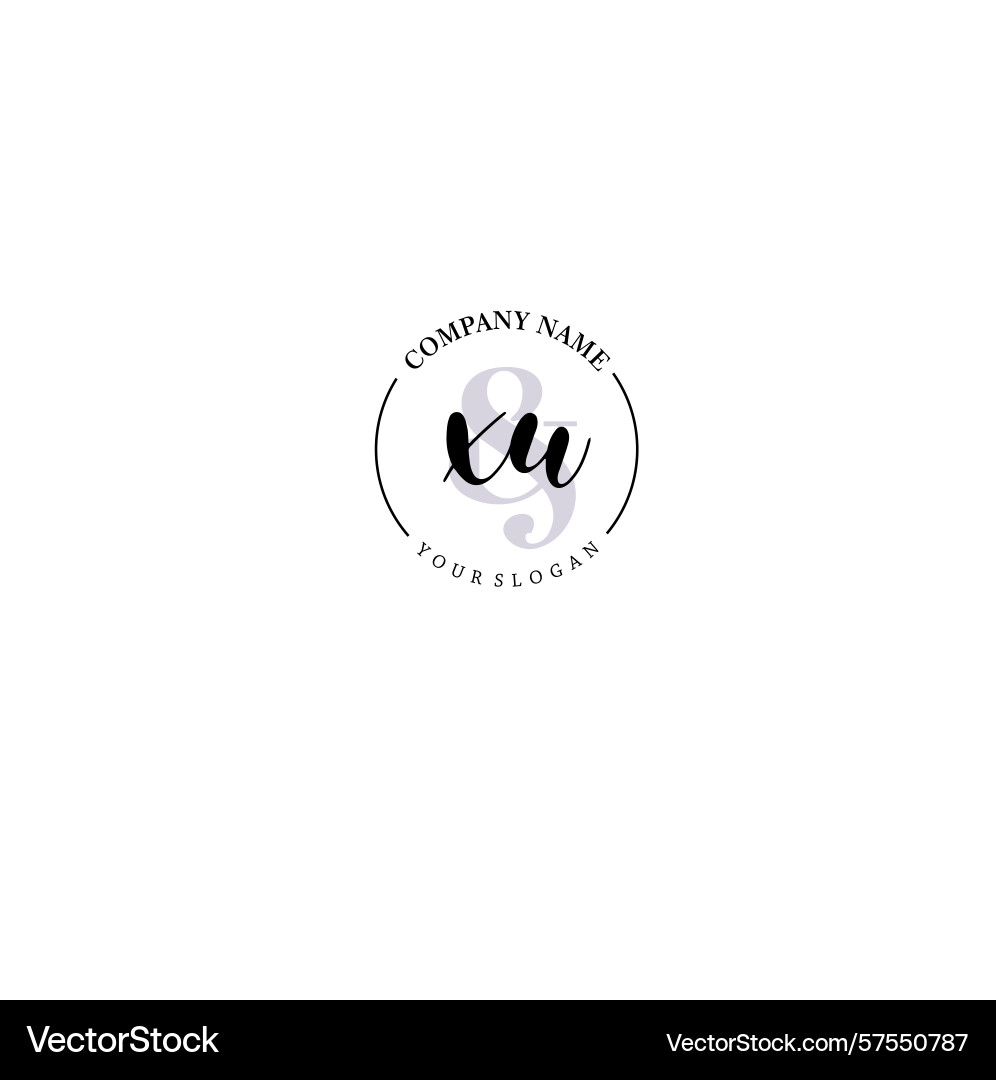 Xu initial logo with botanical circle design Xu initial logo with botanical circle design Vector Image