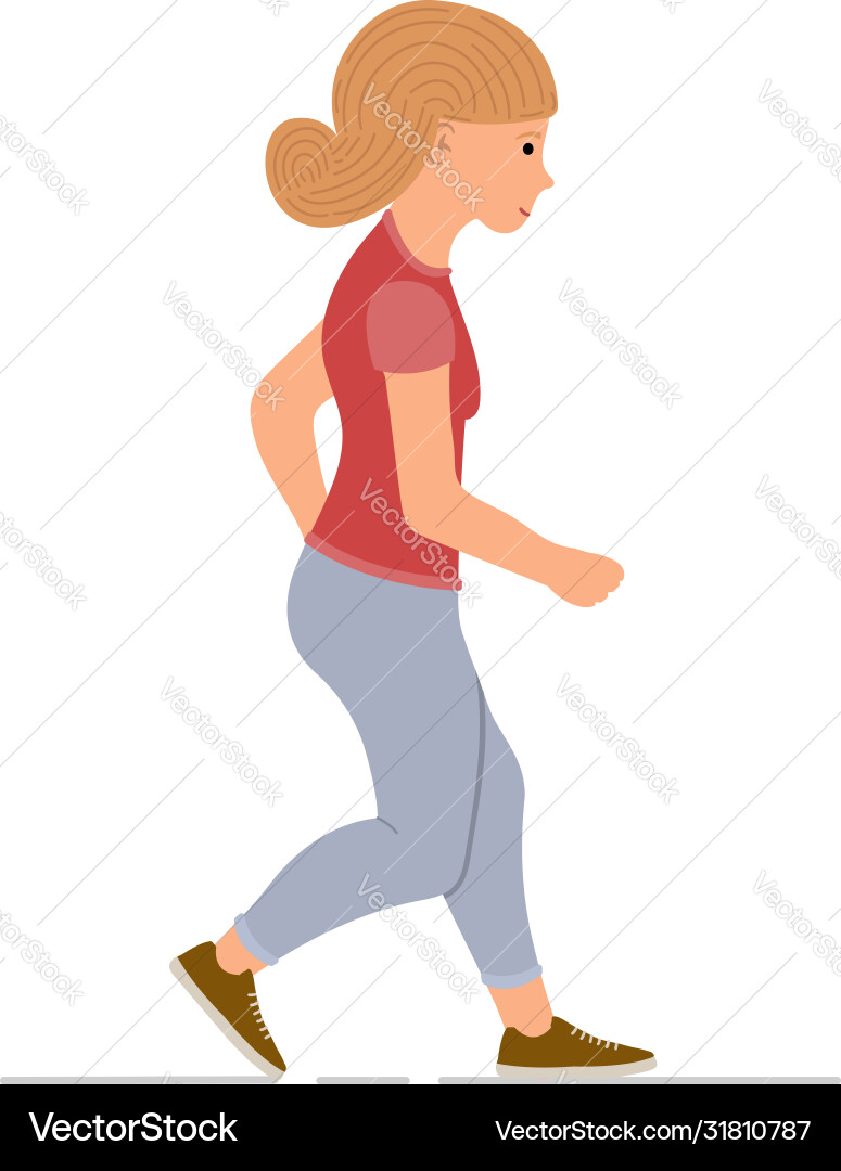 Young girl jogging female Young girl jogging female vector image