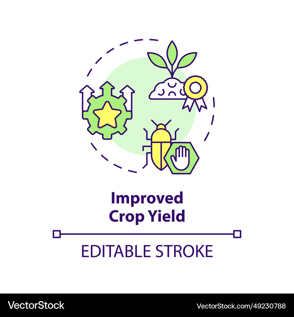 2d simple thin line icon improved crop yield 2d simple thin line icon improved crop yield vector image