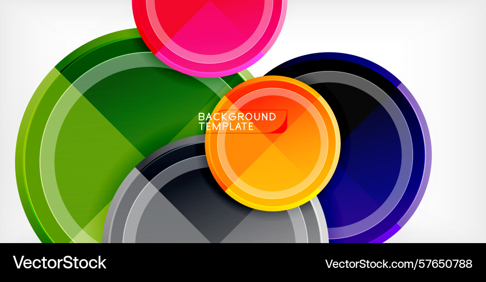 Abstract colorful circles overlap creating Vector Image