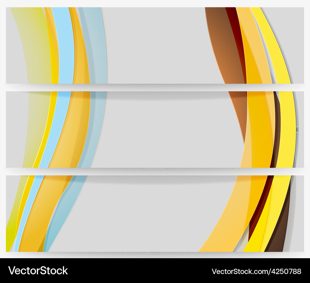 Abstract headers set wave design Vector Image