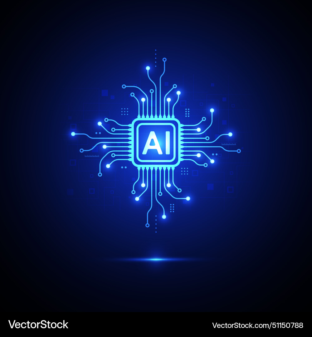Artificial intelligence circuit line style Artificial intelligence circuit line style Vector Image
