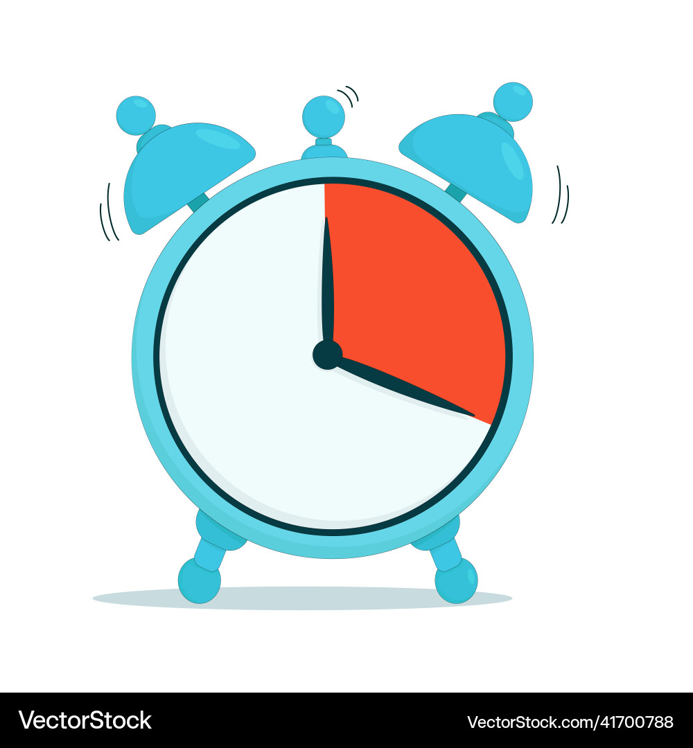 Blue alarm clock with a timer for 20 minutes Vector Image
