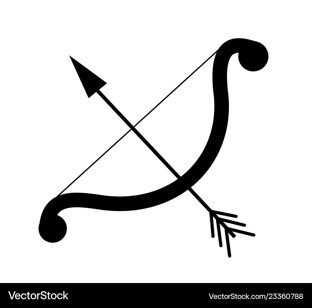 Bow and arrow icon in flat style Bow and arrow icon in flat style vector image