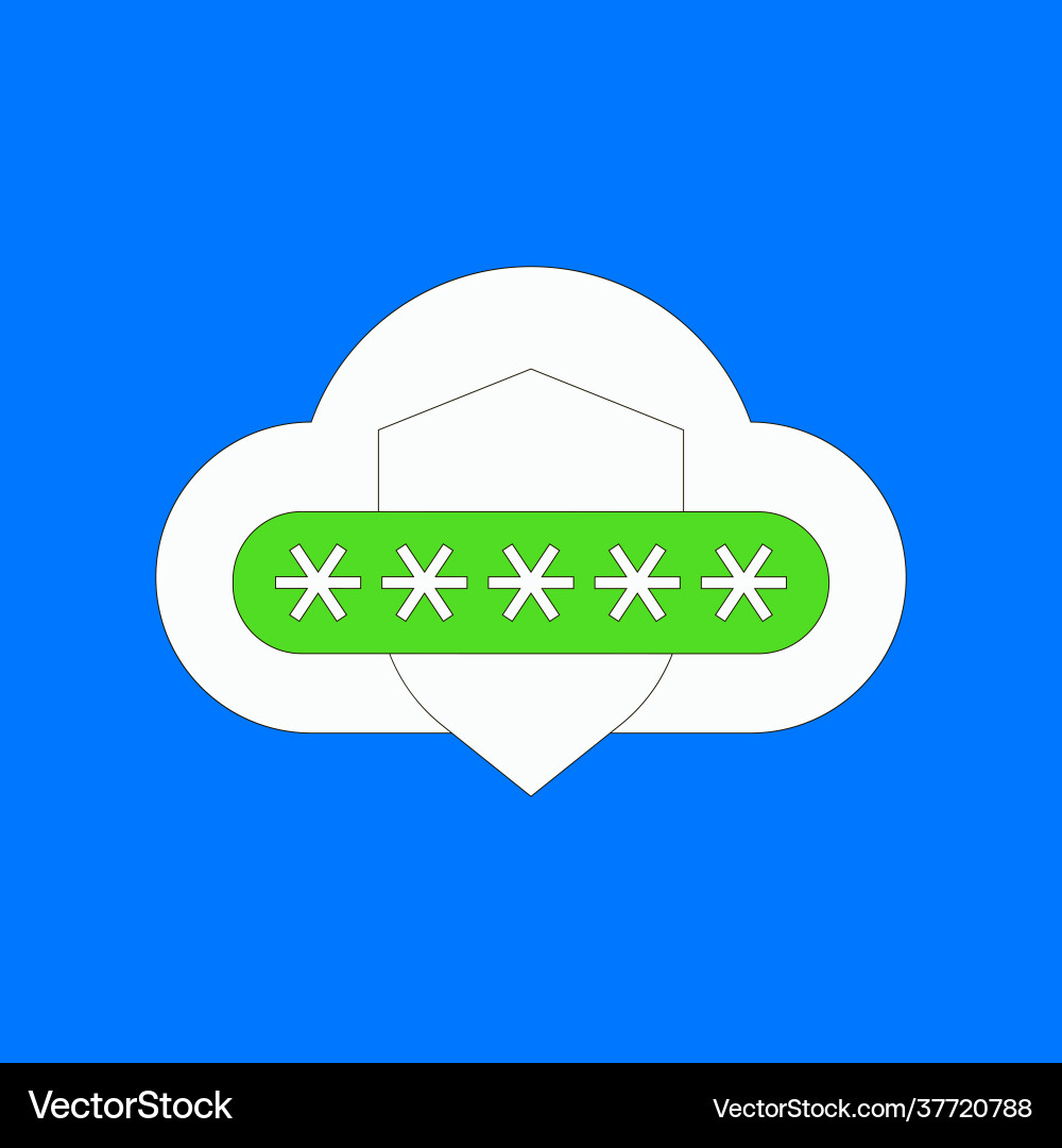 Cloud password security Cloud password security vector image