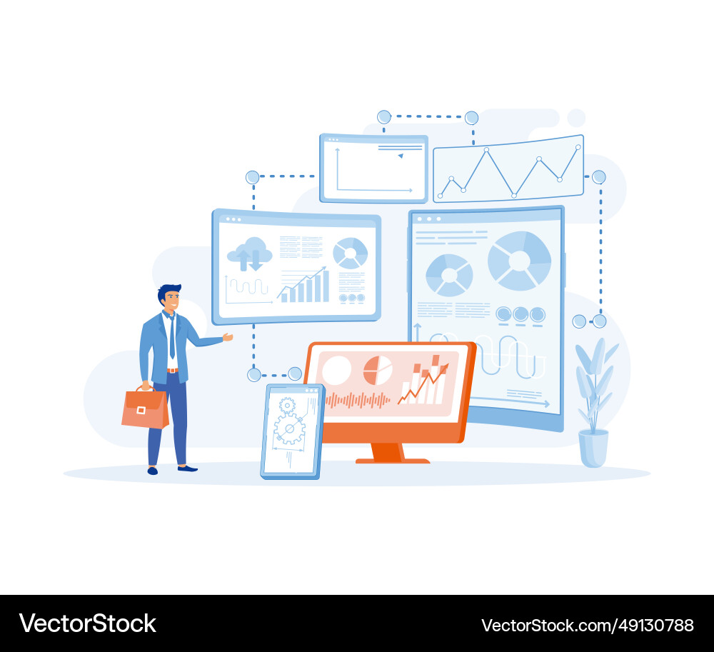 Data analysis and digitization concept digital Vector Image