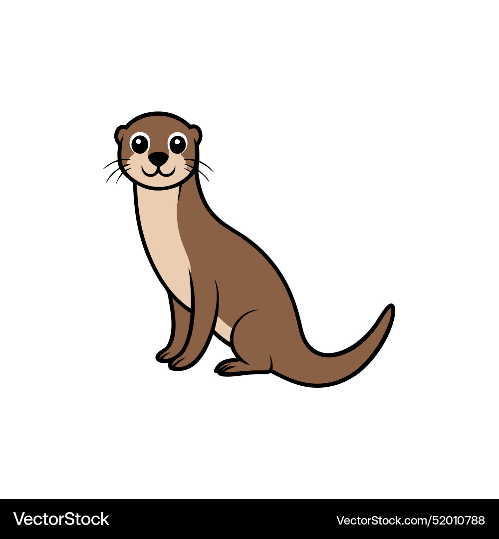 European otter goes icon Royalty Free Vector Image