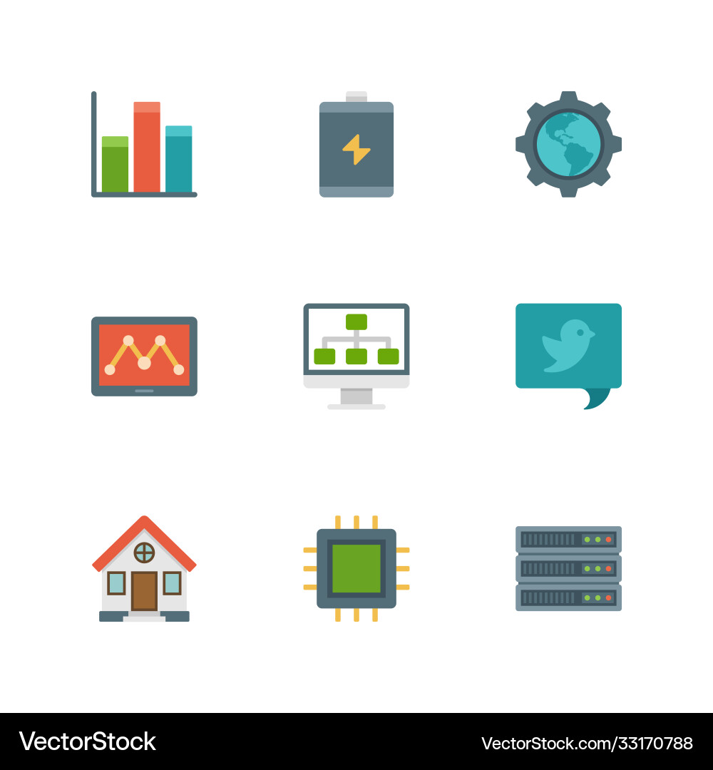 Flat design icons business symbols Flat design icons business symbols vector image