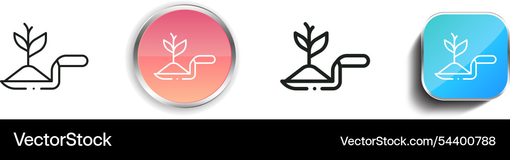 Gardening icon thin linear regular and button vector image