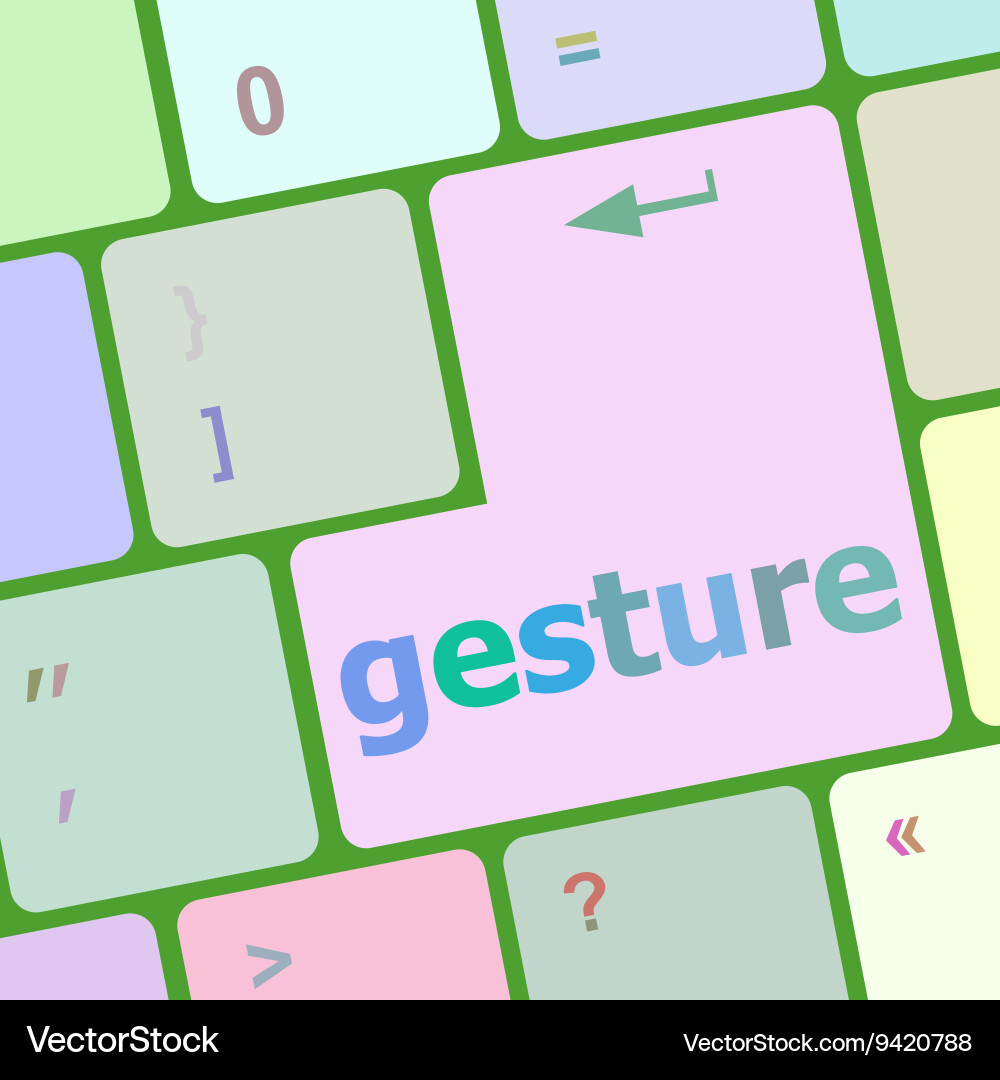 Gesture button on computer pc keyboard key vector image