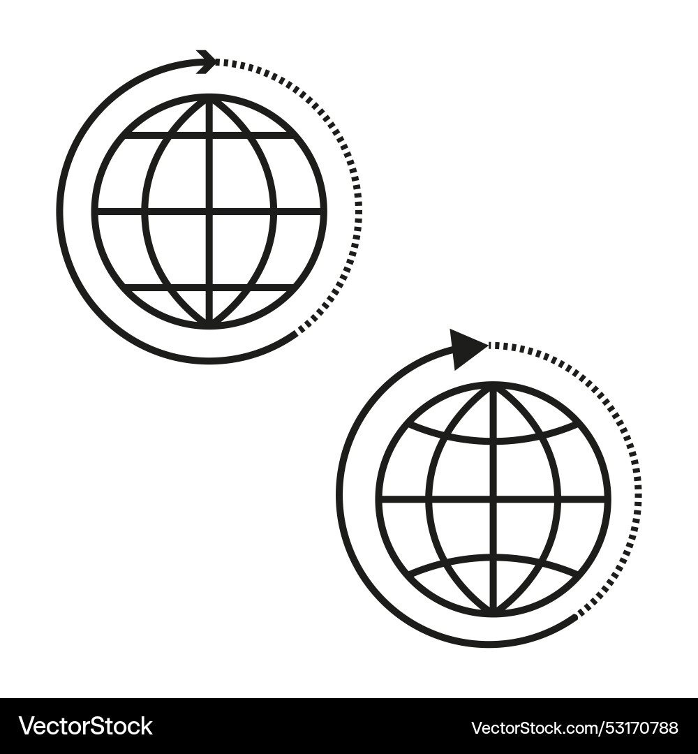 Global connection icons globe with arrow symbols Global connection icons globe with arrow symbols vector image