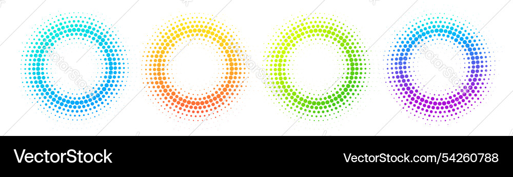 Halftone dotted gradient color frames set Halftone dotted gradient color frames set vector image