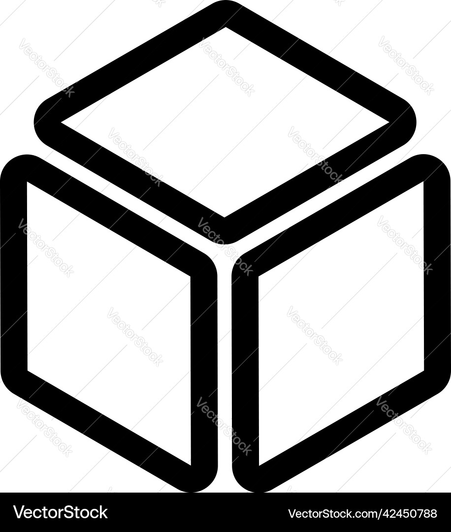 Isometric cube element icon cubist abstract 3d Isometric cube element icon cubist abstract 3d vector image