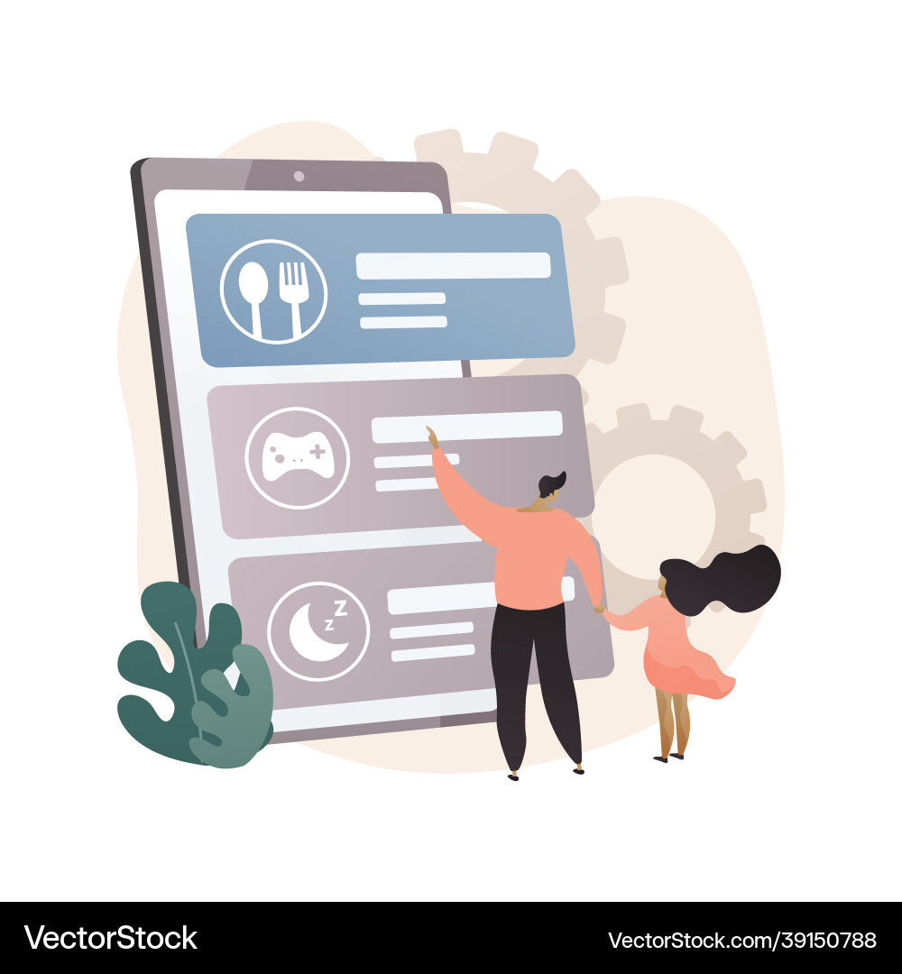 Kids routine app abstract concept Kids routine app abstract concept vector image