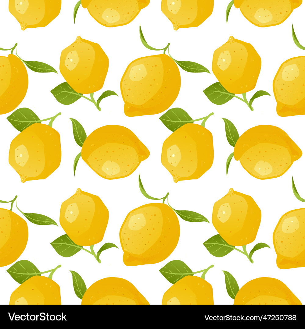 Lemon seamless pattern summer Lemon seamless pattern summer Vector Image