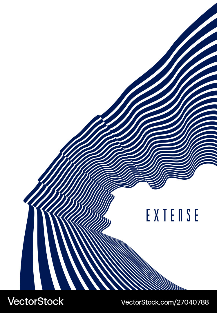 Minimal design abstract lines in 3d Vector Image