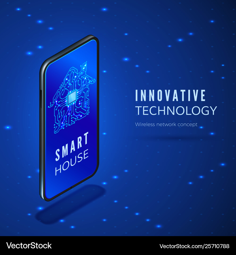 Mobiltelefon mit Smart House-Schnittstelle Mobiltelefon mit Smart House-Schnittstelle vektorbild