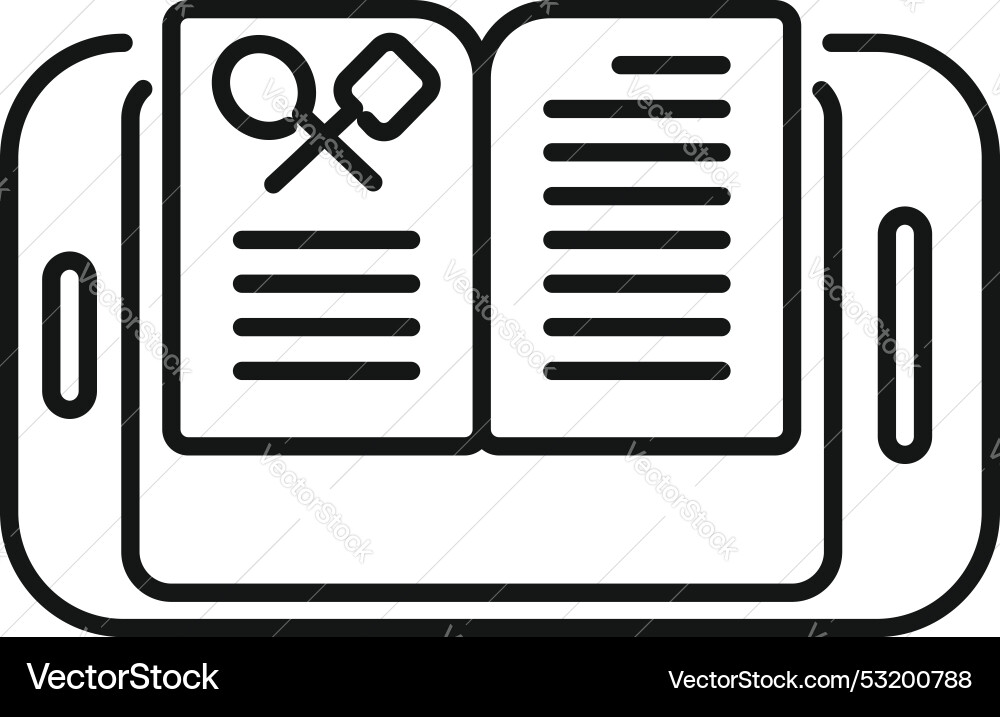 Online cookbook app displaying recipe Online cookbook app displaying recipe Vector Image