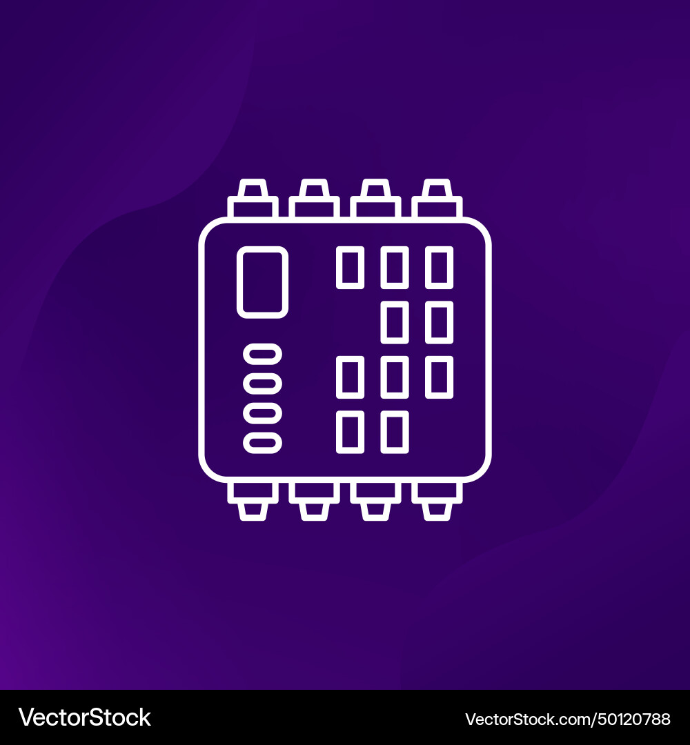 Plc programmierbares Logik-Controller-Line-Symbol Plc programmierbares Logik-Controller-Line-Symbol vektorbild