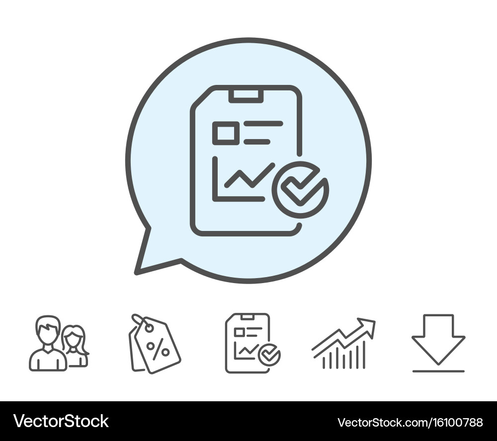 Report document line icon checklist Vector Image
