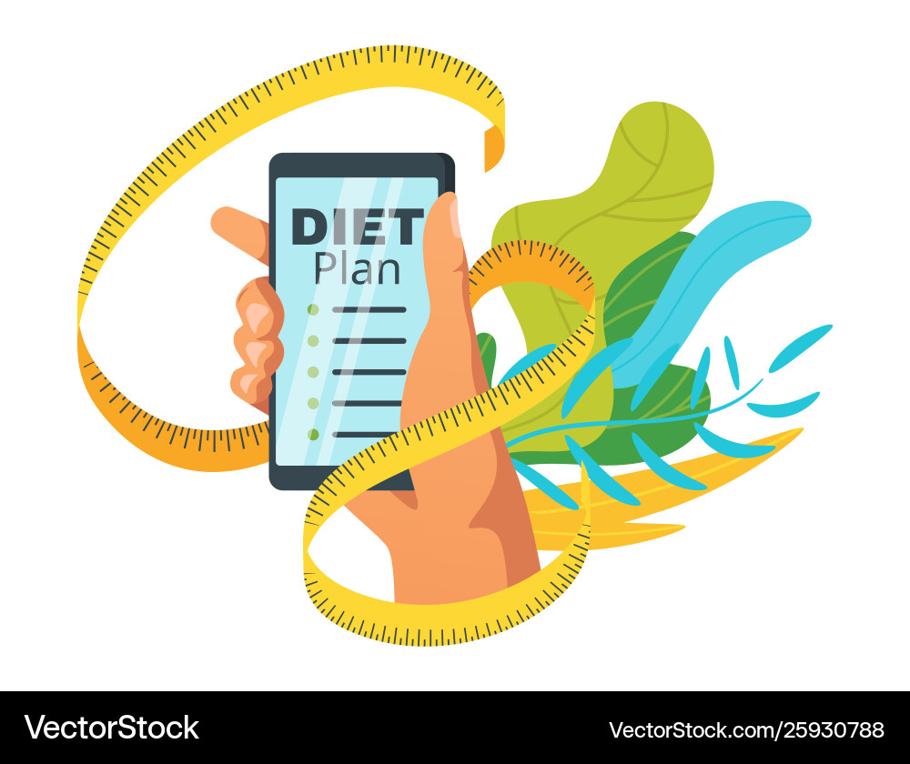 Weight loss diet plan flat – Royalty-Free Vector | VectorStock, image size:1000x840