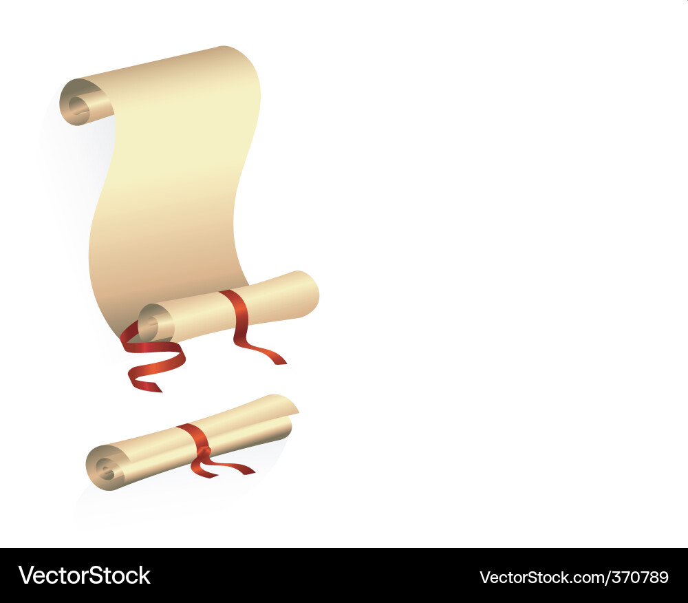 Ancient Scroll with Ribbon vector image