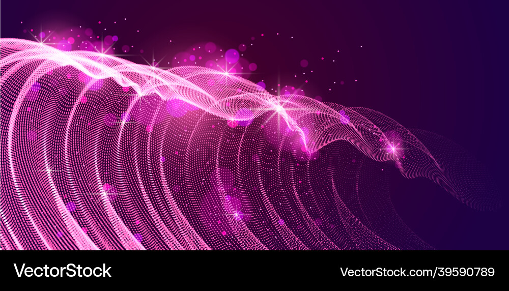 Array of magic particles flowing over dark Array of magic particles flowing over dark Vector Image