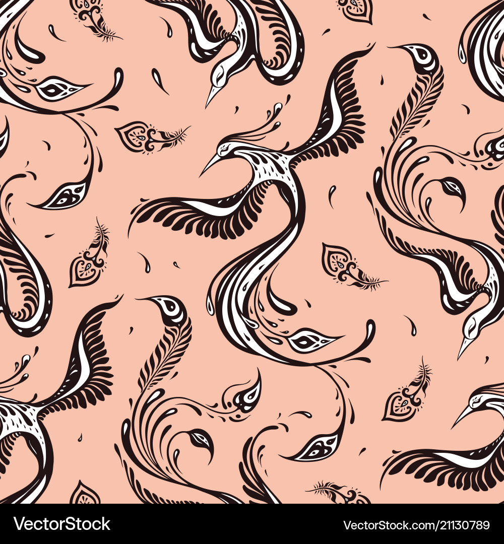 Beautiful peacock exotic bird seamless pattern Beautiful peacock exotic bird seamless pattern vector image