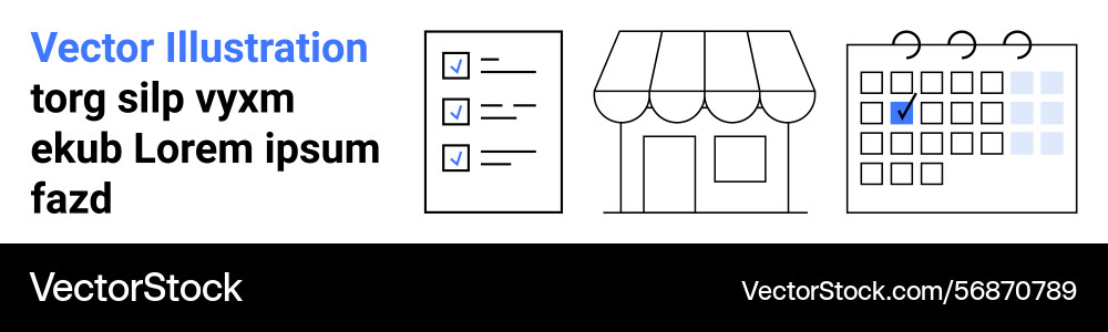 Business scheduling with checklists storefront vector image
