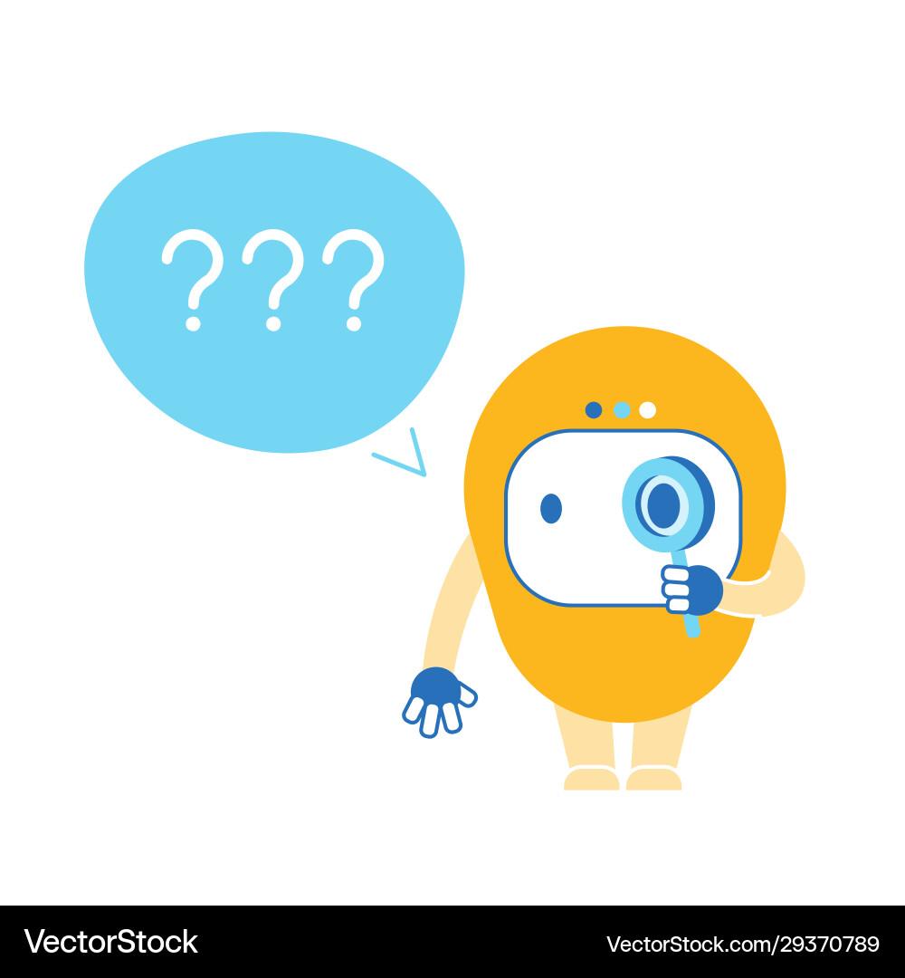 Chatbot with question marks ai robot faq customer Chatbot with question marks ai robot faq customer vector image