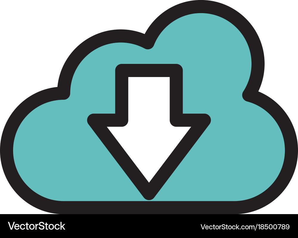 Cloud computing with arrow down vector image