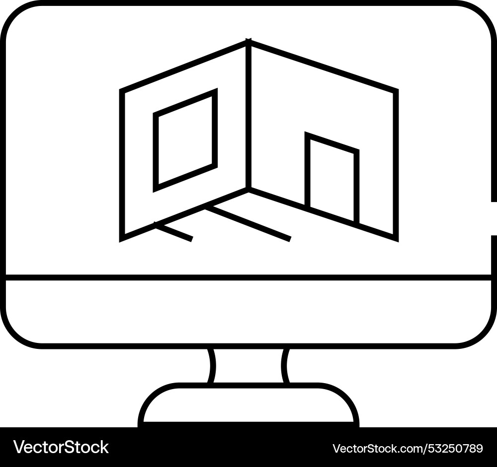 Design room computer program line icon Design room computer program line icon Vector Image