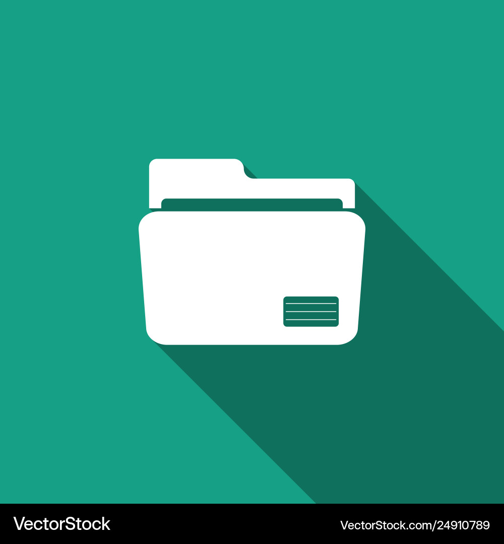 Document folder icon isolated with long shadow Document folder icon isolated with long shadow Vector Image
