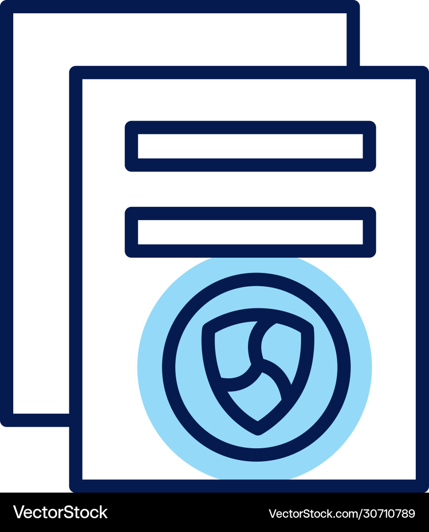 Document with nem crypto currency line style Vector Image