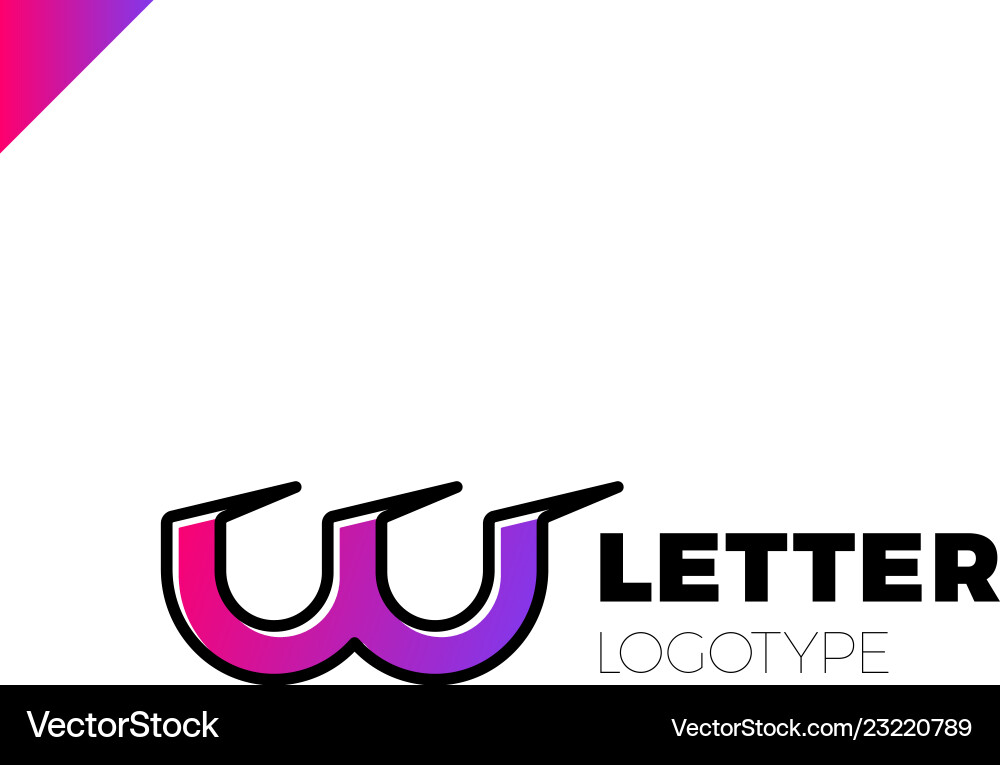 Dynamic initial letter lw linked round lowercase vector image
