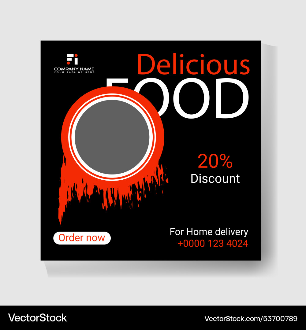 Food social media post template with good look Food social media post template with good look vector image