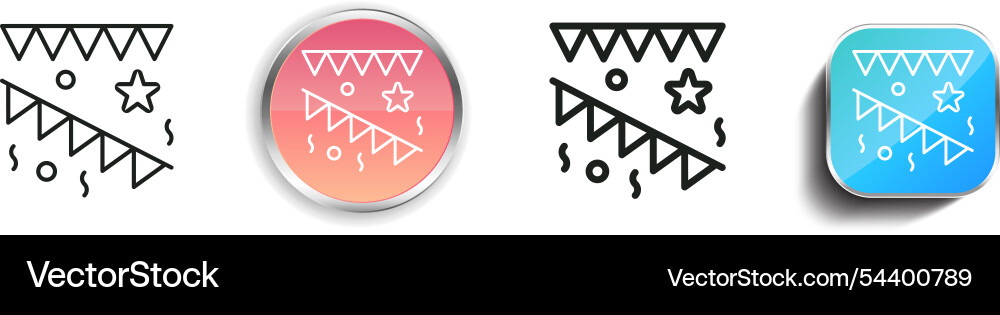 Garland icon thin linear regular and button style vector image