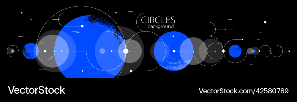 Geometric background with circles and lines art Vector Image