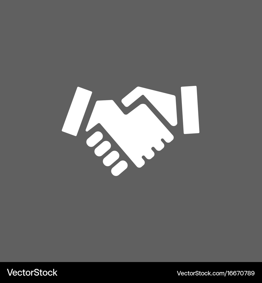 Handshake icon on a dark background Vector Image