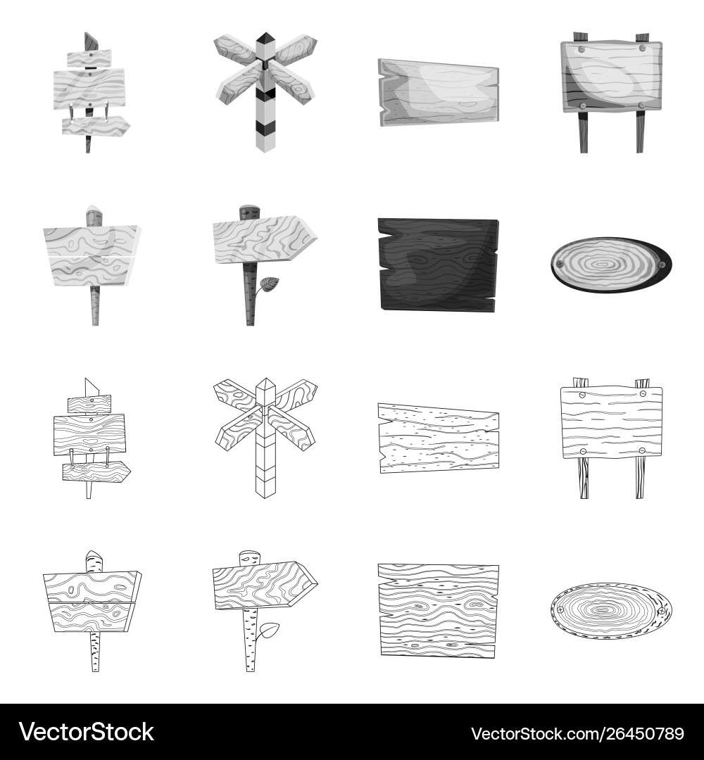 Isolated object raw and forest icon collection Isolated object raw and forest icon collection Vector Image